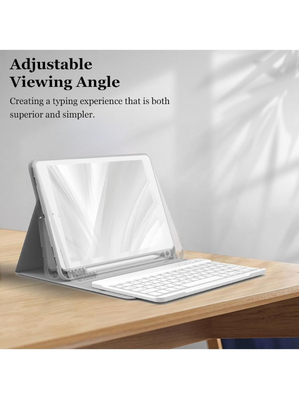 MMK iPad 10.2 Keyboard Case - 9th/8th/7th Gen - Magnetic Detachable - Gray - Picture 5 of 10